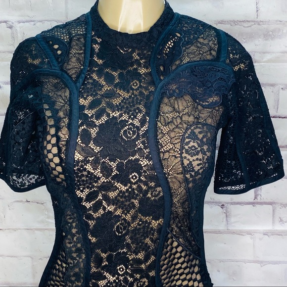 [Stella McCartney] Edith Black Corded Lace Bodycon Mini Dress - ASO Emma Watson - Picture 11 of 16